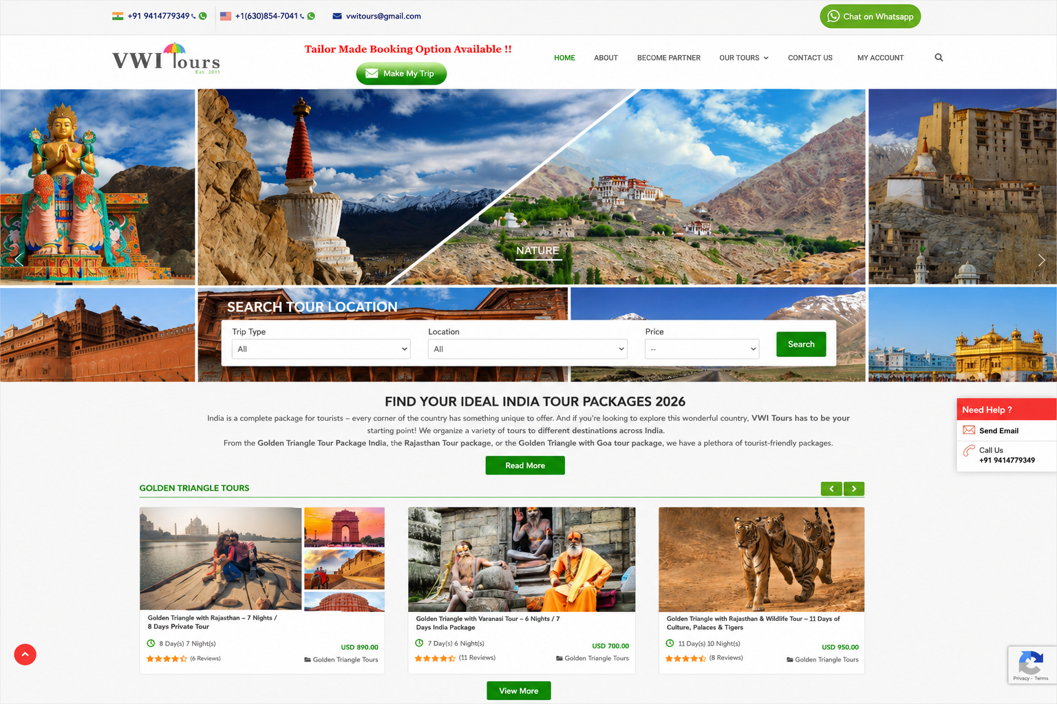VWI Tours Travel Website